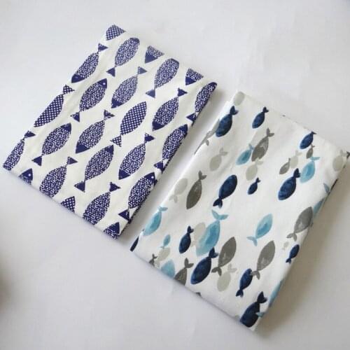 Kitchen Towels Dining Table Napkins Light Blue Fish Mediterranean Fish Printing Cloth Restaurant Napkins For Wedding