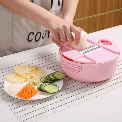 Multifunctional Rotate Vegetable Cutter Potato Grater Fruit Shredder Mandoline Slicer Garlic Press Gadgets Home Kitchen Items