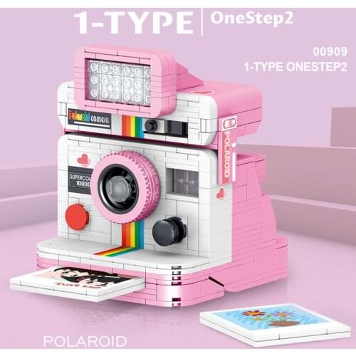 Fashion camera mini block assemble model Polaroids OneStep 2 building brick educational toy collection for children gift