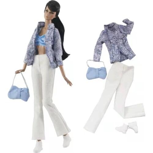 Fashion 1/6 BJD Clothes for Barbie Doll Outfits CD FR Kurhn Shirt Bra Pants Trousers bag 11.5" Dollhouse Role Play Accessories