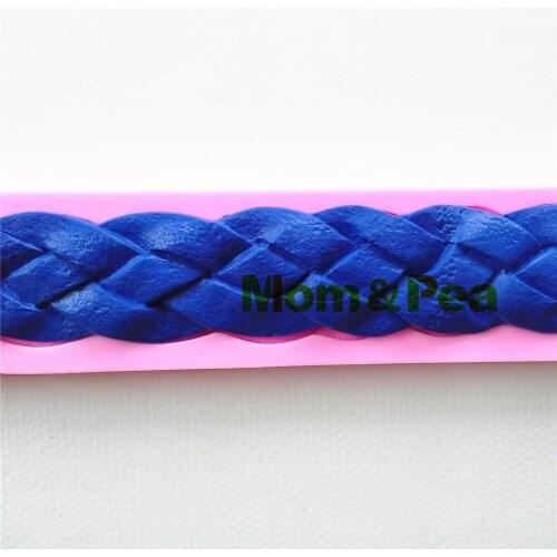 Mom&Pea 0962 Free Shipping Woven Belt Shaped Silicone Mold Cake Decoration Fondant Cake 3D Mold Food Grade