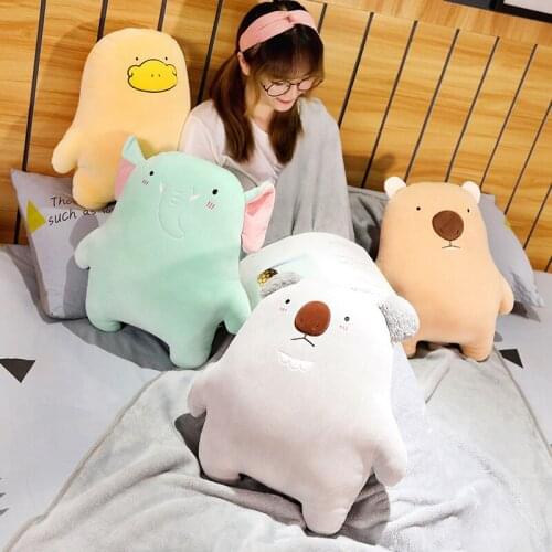 45/60cm Soft Forest Animals Cartoon Pillow Cushion Cute Fat Koala Duck Elephant Bear Plush Toy Stuffed Lovely kids Birthday Gift