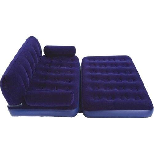 Altis A1300 Sofabed inflatable sofa and bed home garden and camping inflatable seat blue velvet lined for bed with pump