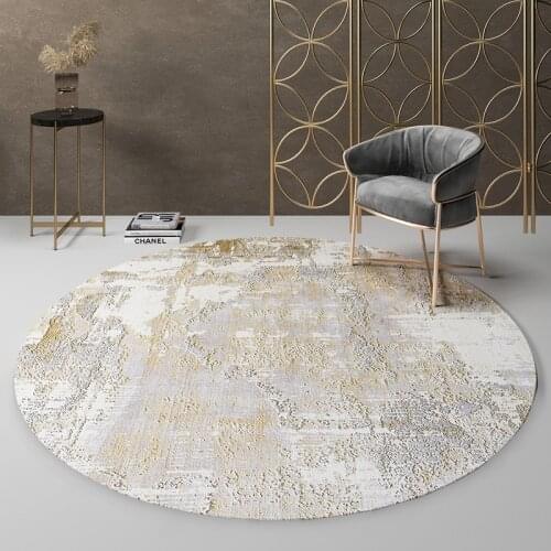 Nordic Soft Round Carpets Modern Simple Rugs Carpet for Living Room Thick Bedroom Carpet Study Chair Mat Abstract Round Rug