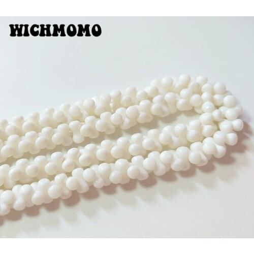 New 4*8MM 40picees/bag White Coral Peanut Beads Natural Coral Bone Beads for DIY Earrings Bracelet Jewelry Accessories