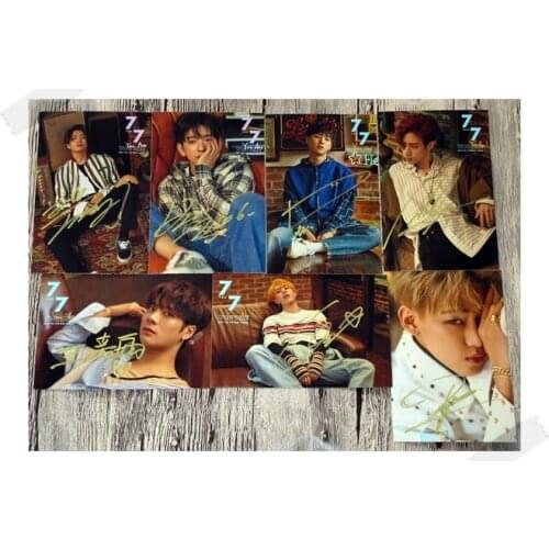 Signed GOT7 GOT 7 autographed photo 7 FOR 7 6 inches free shipping 7 photos set 3 versions 102017