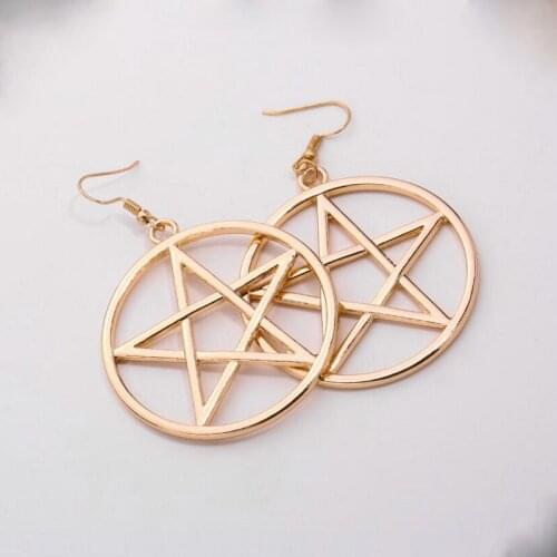 Zinc Alloy Big Drop Earrings Pentagram Star Earrings For Women Statement Earrings Hot Sale Jewelry Gift Wholesale 2021 Oorbellen