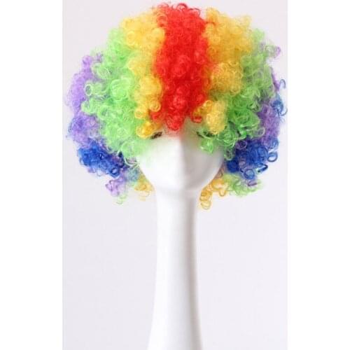 Synthetic Hair Performance Wavy Curly Round Clown Wig Hair Statement Fans Wig Cosplay Hair For Christmas Party Disco decoration