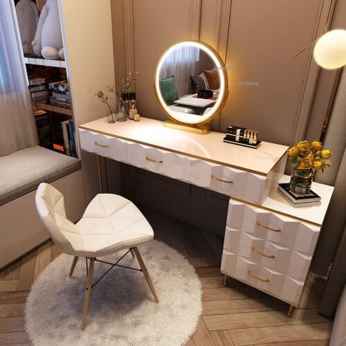 Modern Luxury Bedroom Dressers Furniture Dressing Chair Nordic Style Makeup Chair Princess Dressers with Storage Cabinet