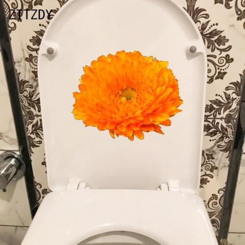 ZTTZDY 23.5*19.1CM Chrysanthemum Classic Bathroom Bedroom Decoration Home Wall Toilet Sticker T2-0714