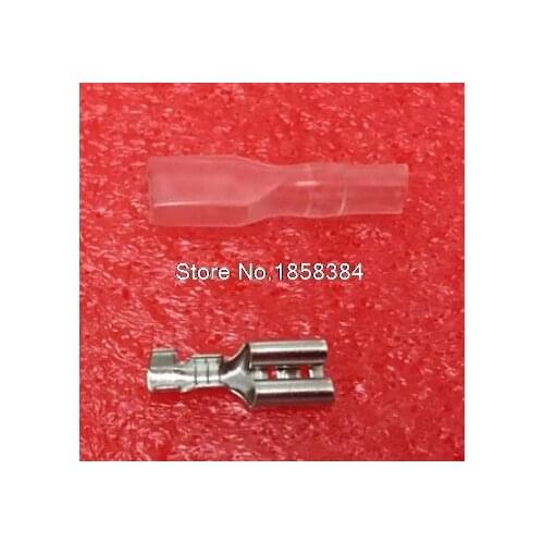 100Sets(200pcs) Female Spade Connector 2.8 /4.8 /6.3 Crimp Terminal with Insulating Sleeves For Terminals