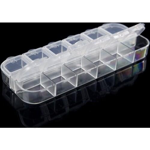 12 Grids Clear Beads Storage Box for Nail Art Manicure Jewelry Display Case Nail Art Jewelry Display Manicure DIY Tools