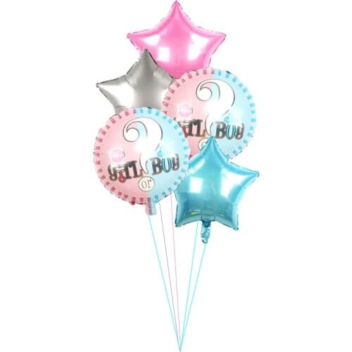 18inch Round girl or boy foil Balloons Gender Reveal Party helium Ballon Pink Blue Confetti latex balloons baby shower globos
