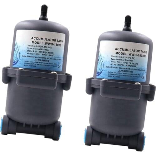 2x 125PSI Accumulator Tank Water Pump Flow Control Internal Bladder 0.75 L