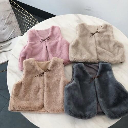 2019 Kid waistcoat / Faux fur vest for infant baby / baby fur vest / Kids tanks