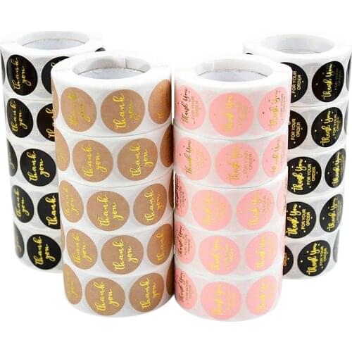 500Pcs Multi-Style Thank You Stickers Gifts Sealing Kraft Paper Adhesive Label For Wedding Brthday Scrapbook Stationery Stickers