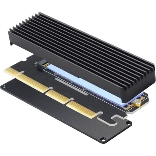 M.2 NVME Adapter with Heat Sink, NVME M.2 SSD to PCI-E X4/X8/X16 Converter Card, Compatible for Windows XP 7 8 10