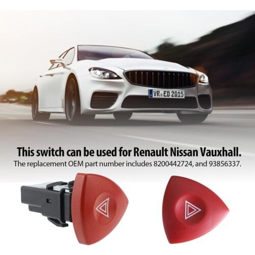 Emergency Hazard Flasher Warning Light Switch Button For Renault Nissan Vauxhall
