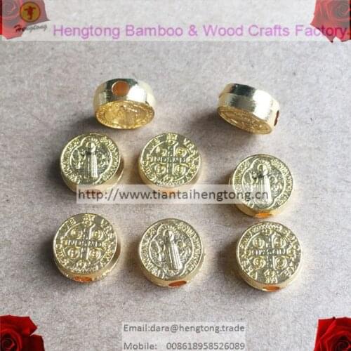 Free shipping 120pcs/pack 9mm alloy beads / Benedict bead/ icon jewelry accessory/ rosary beads