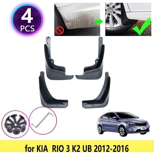 4PCS for KIA RIO 3 UB 2012 2013 2014 2015 2016 Russian Model K2 Mudguards Mudflaps Fender Mud Flap Splash Guards Car Accessories