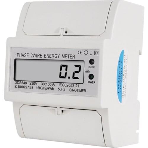 Wholesale Price Overload 30-100A 230V AC Single Phase 2 Wire Digital Wattmeter Electricity Cost Measuring Meter DIN Rail Mount