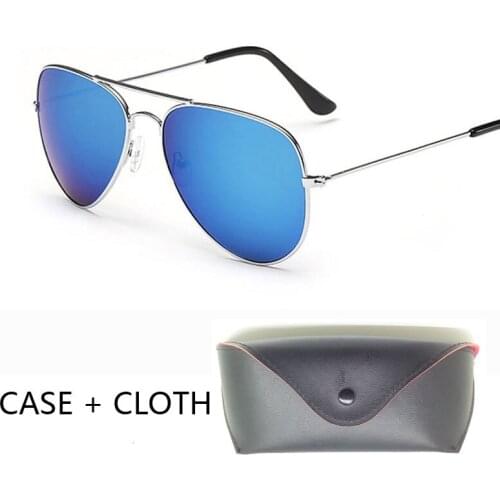 Designer pilot Sunglasses Men with Package pilot sun Glasses pilot Brand Women black mirror retro de sol bag box case