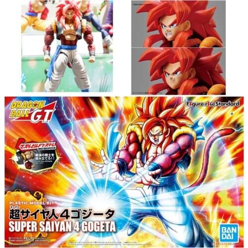 Original BANDAI Anime Figures Dragon Ball Z Super Saiya 4 Figure-rise GT Gogeta Action Figure Assembly Model Toys for Children