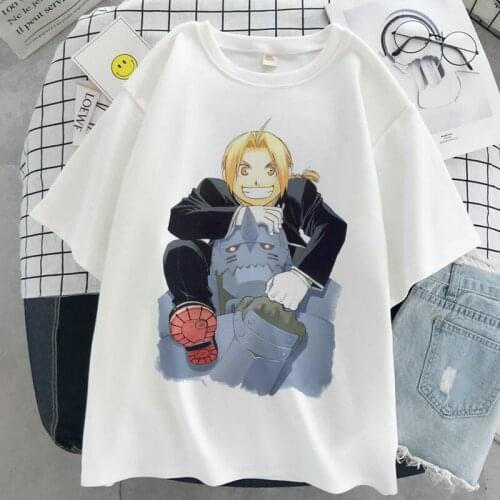 Fullmetal Alchemist Graphic Print T-shirt Women Harajuku Aesthetic White Tops Tshirt 2021 New Summer Fashion Y2k Female T Shirt