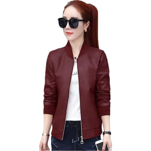 Женские кожаные бомберы IOQRCJV China At AliExpress