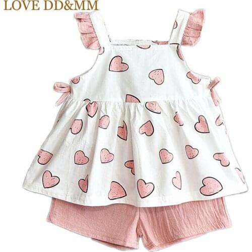 LOVE DD&MM Girls Sets Love Cotton Princess Tops Shorts Suit Kids Clothing For Girl Outfits Kids Clothes Children Costume