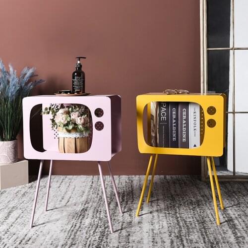 Multifunctional storage rack Nordic Macaron Creative Small Coffee Table Simple Square Table Bedroom Bedside Table