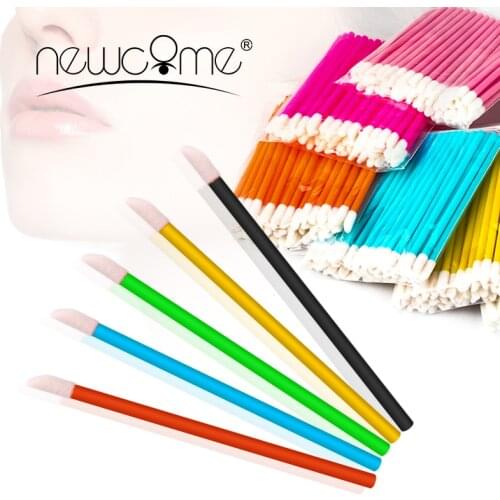 NEWCOME 50PCS/Lot Disposable Lip Brush Eyelash Extensions Micro Brush Individual Wands Applicators Mascara Makeup Lash Brushes