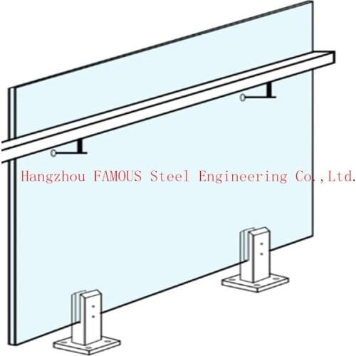 Home Decoration Metal Aluminum Glass Balustrade U Channel Bottom for Indoors and Outdoors
