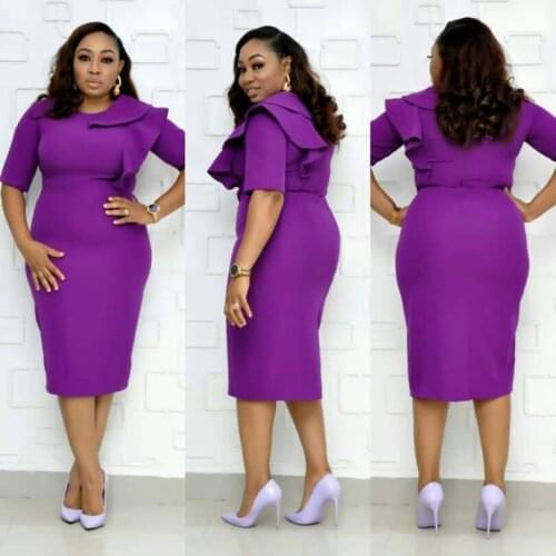 2021 new autumn elegent fashion style african women beauty plus size dress L-XXL