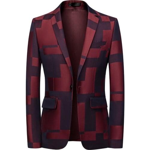 2021 new mens suit jacket fashion printing mens casual wedding jacket stage party business casual single blazer M-6XL