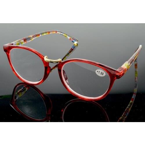 Clara Vida Round Red Women Oversized Reading Glasses +0.75 +1 +1.25 +1.5 +1.75 +2 +2.25 +2.5 +2.75 +3 +3.25 +3.5 +3.75 + 4