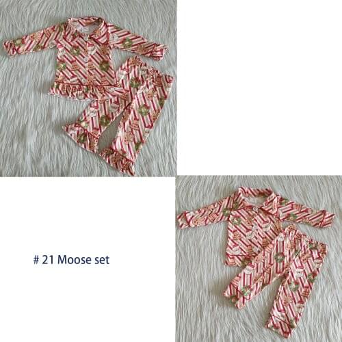 Sleepwear Boutique childrens boys long sleeve stripe pajamas nightwear Christmas clothes Lovely kids clothing