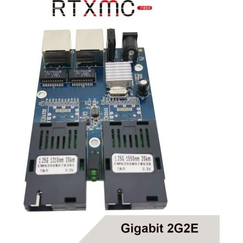 2 Fiber Port 2G2E Gigabit 1000M Ethernet fiber switch 2RJ45 UTP 2 SC 1.25g Gigabit Fiber Optical Media Converter 10/100/1000M