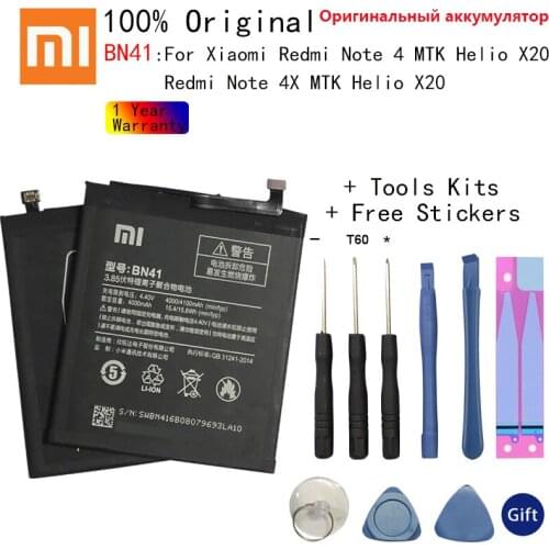 Original Xiaomi Battery BN41 for Xiaomi Redmi Note 4 / Note 4X MTK Helio X20 Editon 4100mAh