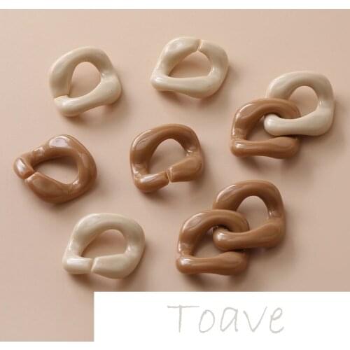 Autumn and winter milk tea color big button acrylic resin diy resin hand-made earring material accessories