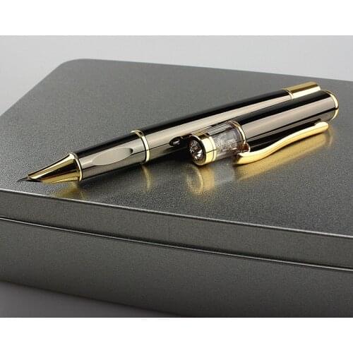 Fountain Pen Metal Ink Pen Converter 0.5mm/ Fine 0.38 Nib metal gray Cap Stationery Office school supplies Business Writing