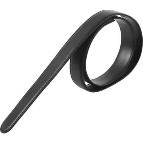 Luxury Mens Leather Automatic Ribbon Waist Strap Belt Without Buckle Black