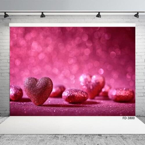 Pink Heart Flare Bokeh Photography Backgrounds Vinyl Cloth Backdrop for Wedding Lovers Valentines Day Photocall Photo Studio
