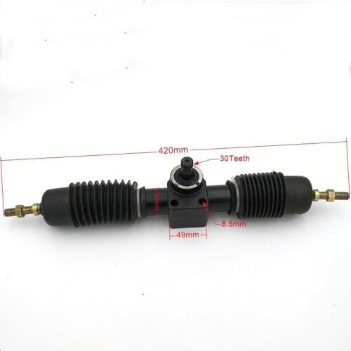 DIY Go Kart Karting Four Wheel 3CM 1.4 Circle Metal ATV Steering Rack Box Pinion 330mm/420mm M10 Full steel Power Steering Gear