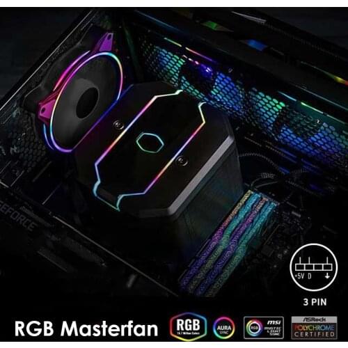 Quiet Fan Halo Triple-Ring Office Caring 120mm Computer Supplies for Desktop PC Computer Case Liquid Radiator