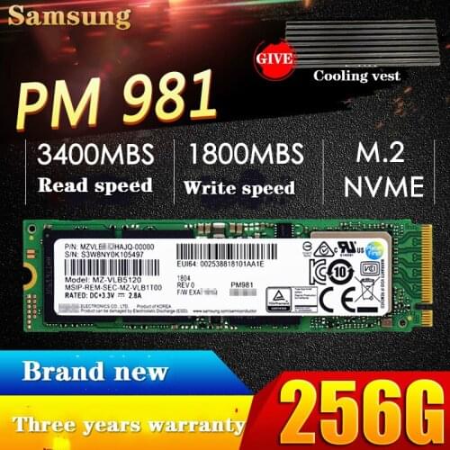 SAMSUNG SSD M.2 PM981 256GB 512GB 1TB Solid State Hard DiskInternal disco duro TLC M2 SSD NVMe PCIe 3.0 x4 NVMe Laptop 256G SSD