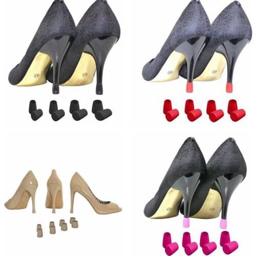 Heel Protectors Caps High Heeler Stiletto Shoes Covers Caps Bottom Stripe Antislip Heel Tips