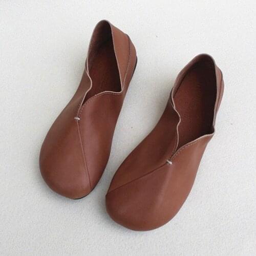 Womens Shoes Flat 2020 Spring Ballerinal Shoes 100% Genuine Leather Ladies Flat Shoes Black mary jane shoes women flat