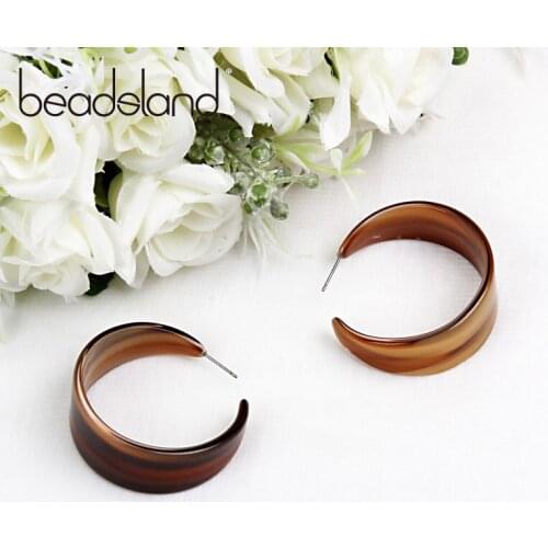 Beadsland Acetic Acrylic Hoop Earrings Wide Round Mixed Color Fashion Hyperbole Women Girls Dancing Party Christmas Gift 39970