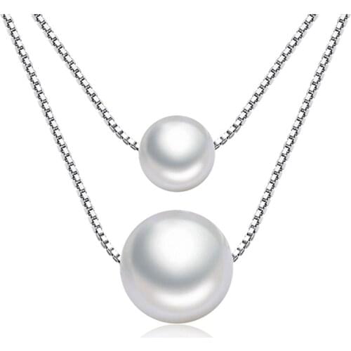 New arrival high quality fashion pearl 925 sterling silver ladies`pendant necklaces short chain jewelry women